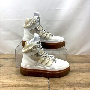 adidas Women's White and Cream High-Top Sneakers